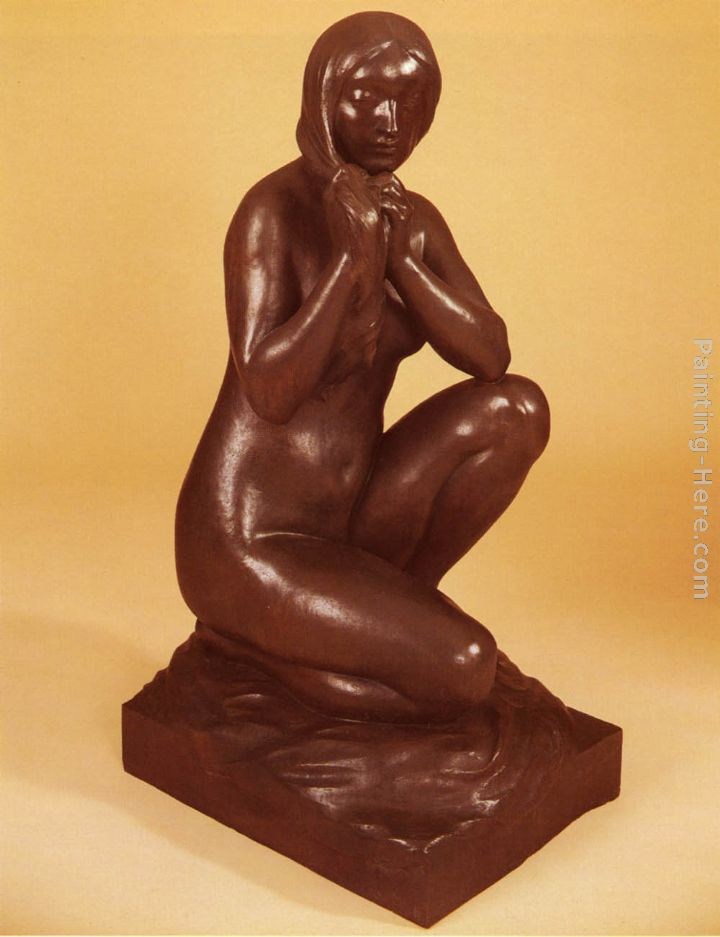 Paul Albert Bartholome Jeune Fille Se Coiffant